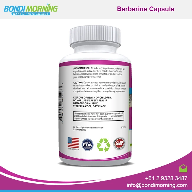 
Wholesaler of 1200mg Pure Health Supplement Berberine HCL Capsules 