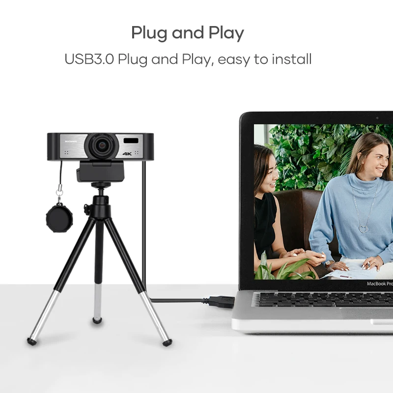 Rocware компактная широкоугольная 110 градусов камера для красивого ПК 4K ultra HD с автослежением eptz