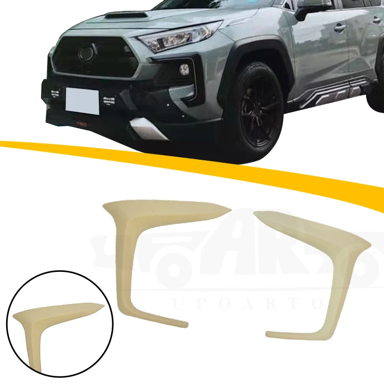Excellent Fitment Car Fog Light Trim Cover Front Eyebrow Spoiler For Toyota RAV4 4X4 2019 2021 Exterior