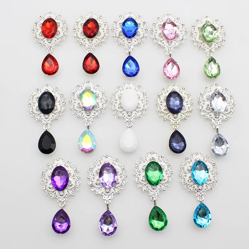 Alloy Crystal Brooch Rhinestones Big Diamond Gold Plated For Charm Pendants