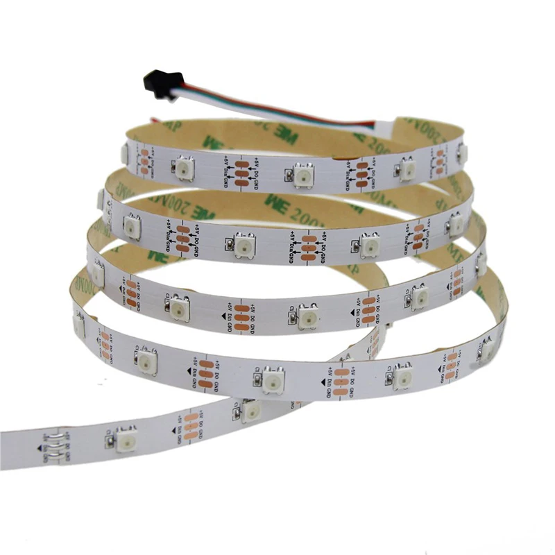 WS2812B LED strip 30LED 30pixel 5V white PCB and black PCB