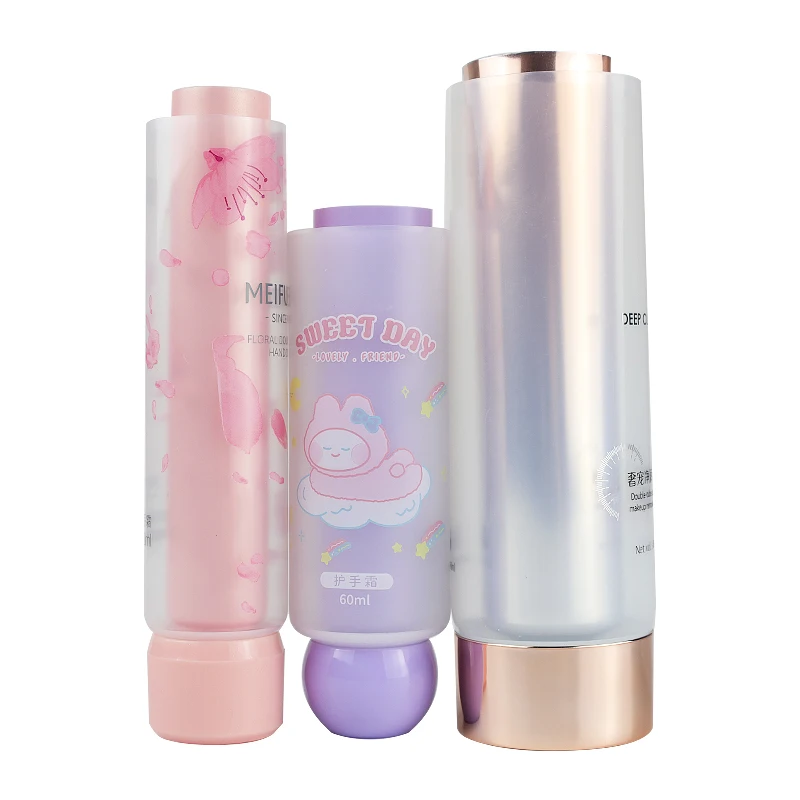 Custom Empty Cleanser Hand Cream Conditioner Tube Plastic Tube Packaging With Cap Dual Wall Cosmetic Tubes