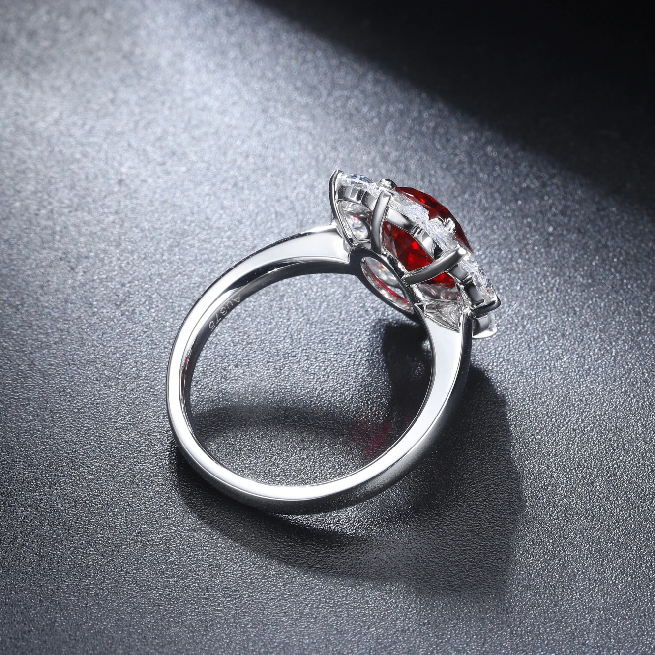 Luxury Oval Cut Ruby 3.29CT S925 Lab Grown Gemstone Halo Rings Engagement Jewelry Women Rings