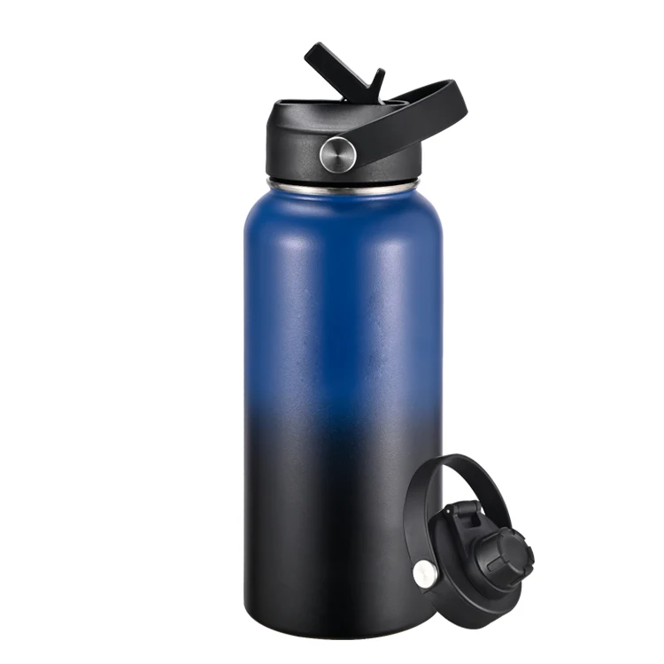 Вакуумная Изолированная колба с крышкой из нержавеющей стали с двойными стенками и широким горлышком и порошковым покрытием