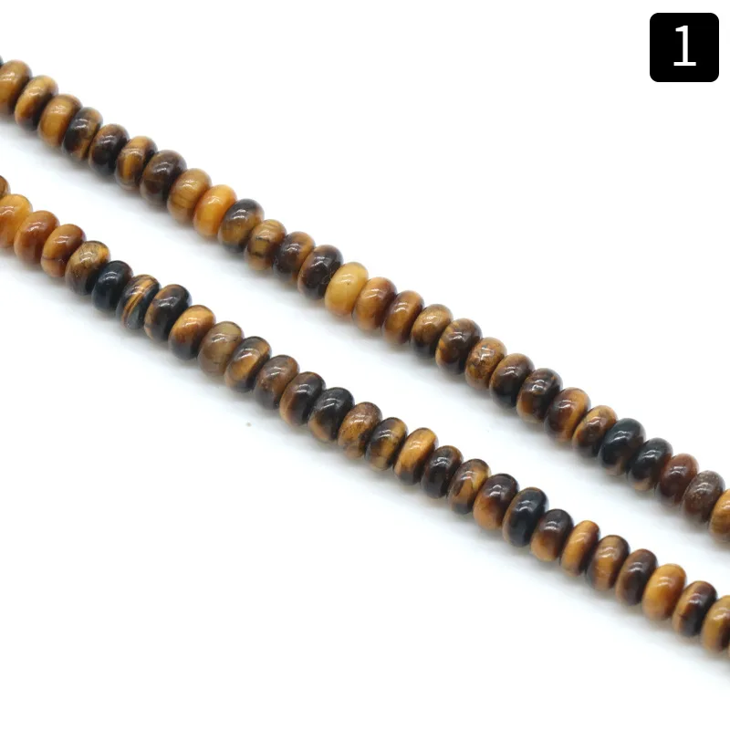 Wholesale Natural Stone 2*4mm Tiger Eye Jade Stone Abacus Beads Rondelle Gemstone Beads Rondelle Saucer Stone Beads for DIY