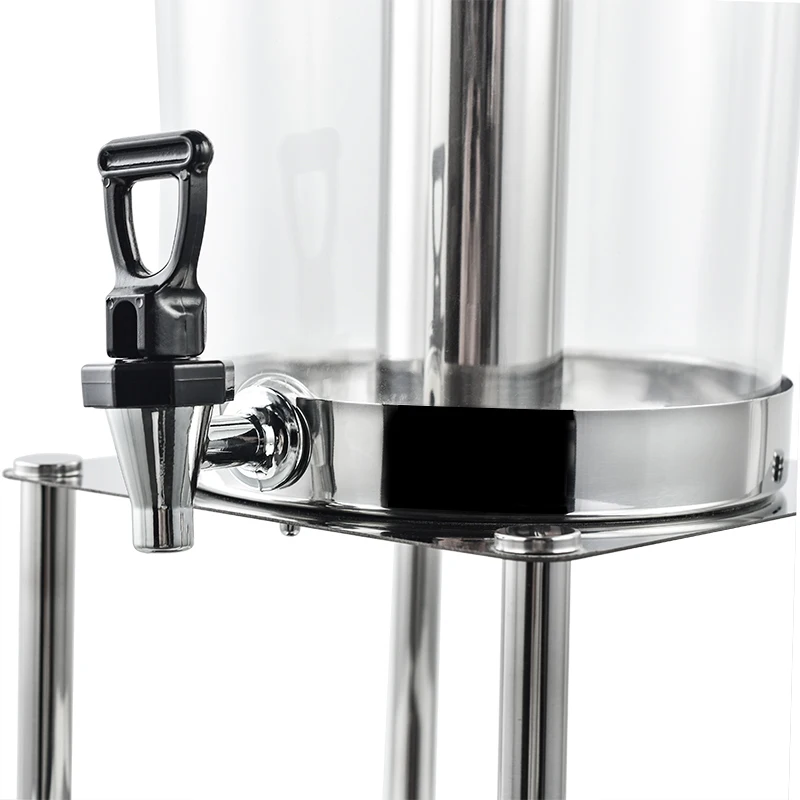 2 Tanks 16 Liters Juice Dispenser Machine Hot or Cold Stainless Steel Body PC Silver Korean Juice Machine