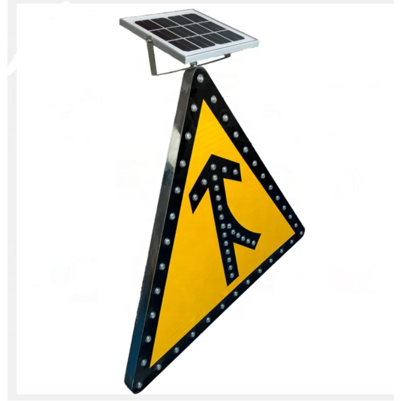 Высококачественный Лидер продаж предупреждающий треугольный СВЕТОДИОДНЫЙ дорожный знак на солнечной энергии