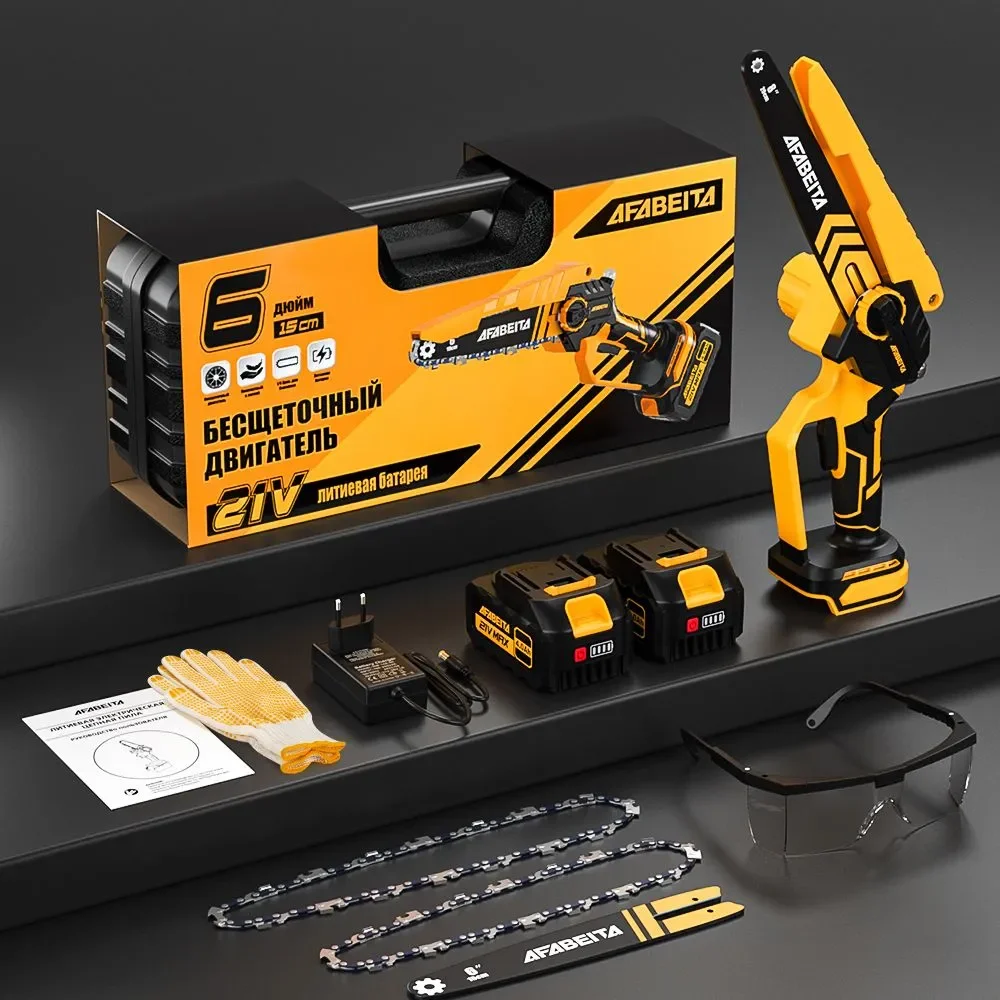 6-inch electric cordless mini battery chain saw for gardening and woodworking