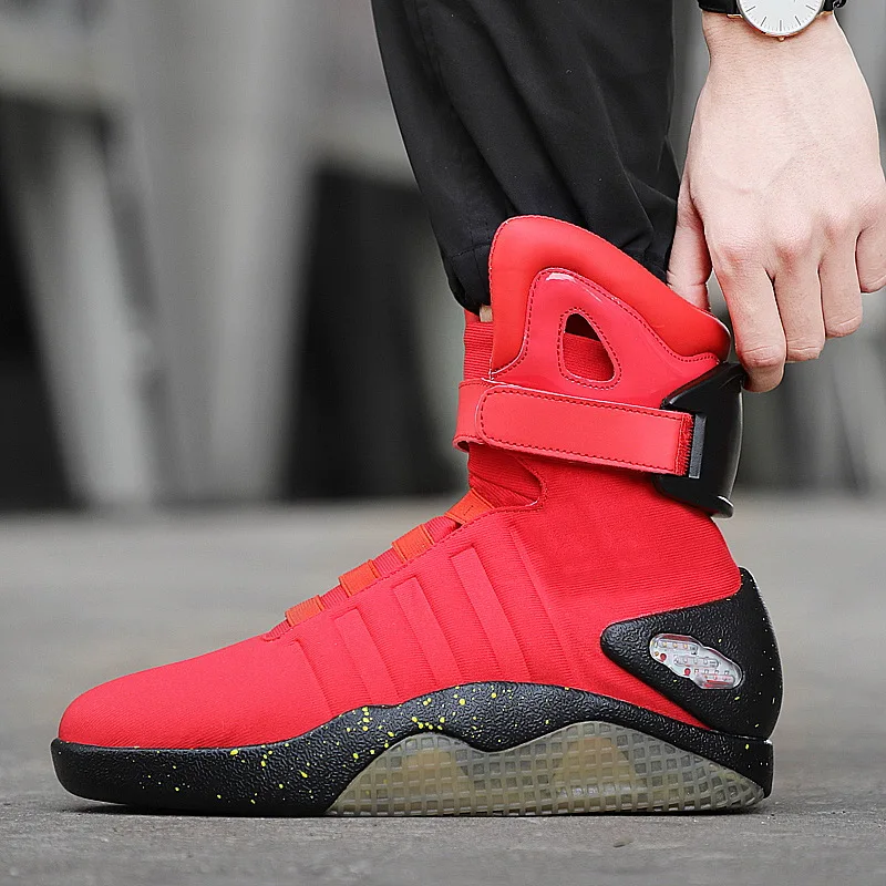 2022 Original High Quality Three Mode Usb Charging Led High Top Basketball Sneakers Back To Future Shoes