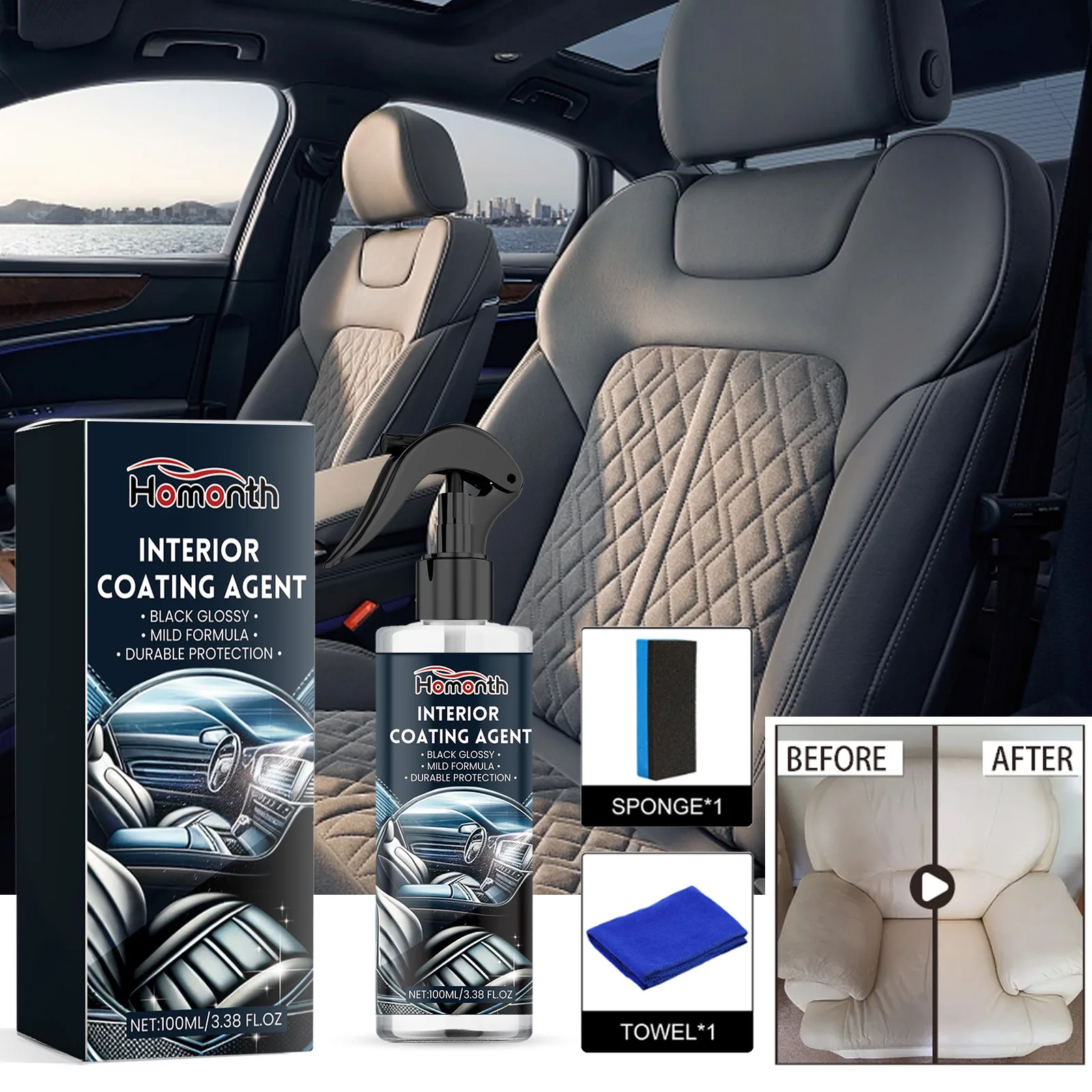 OEM ODM Car Interior Renovation Spray Multifunction Car Leather Plastic Renovator Coating Spray