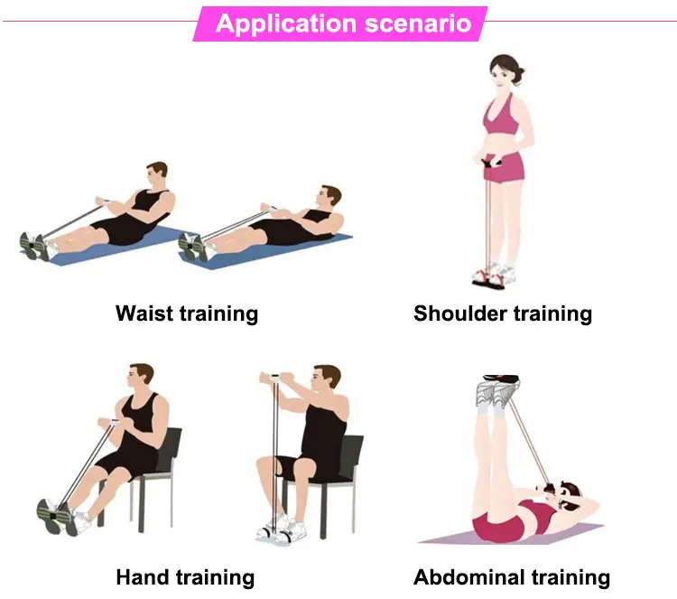 Home sport equipment elastic abdominal exerciser foot pedal pullers