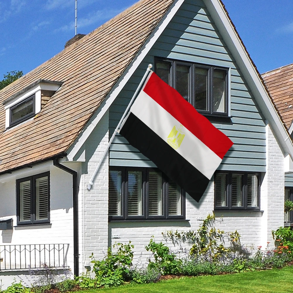 3x5 Foot Egypt Flag Vivid Color Fade Proof Canvas Header Double Stitched Egyptian Flags Polyester with Brass Grommets