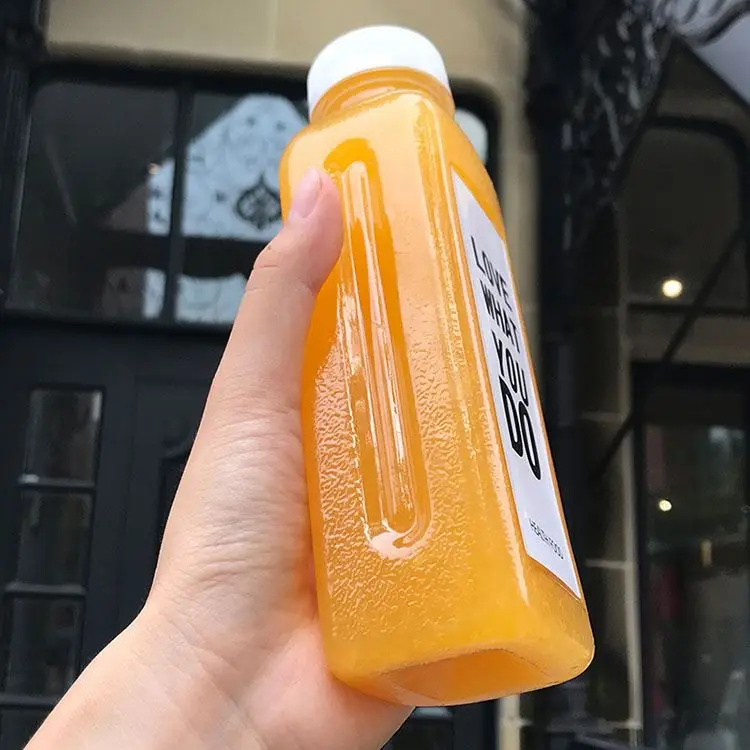 100Ml-1000Ml Clear Empty Container Milk Juice Glass Pudding Bottle With Plastic Cap Wholesale