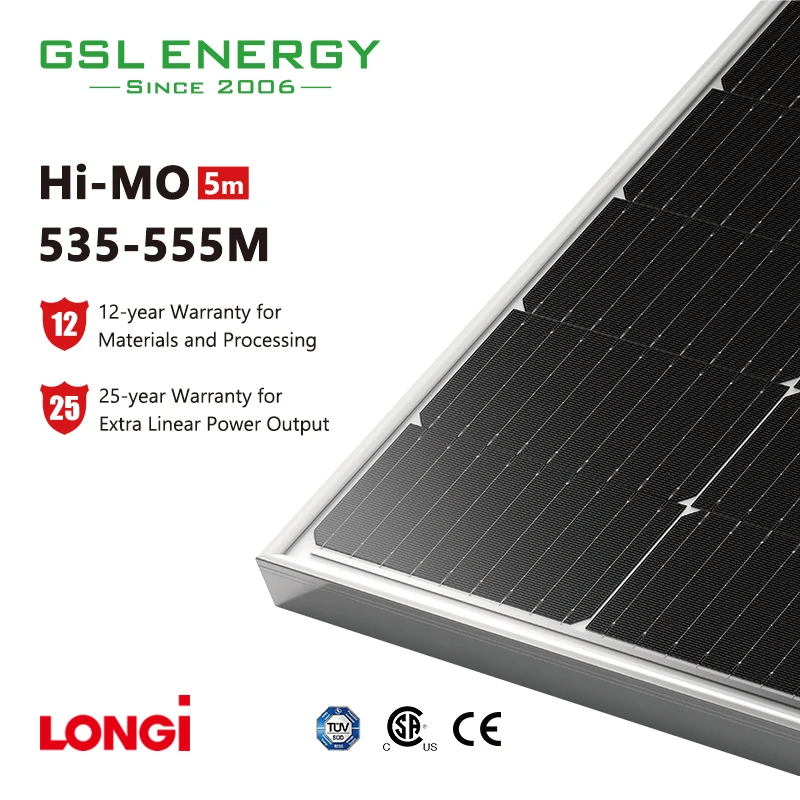 LONGI Mono Monocrystalline MIini Paneles Solares Costo Kit 535W 540W 545W 550W 555W Solar Panel System PV Module Solar Panel