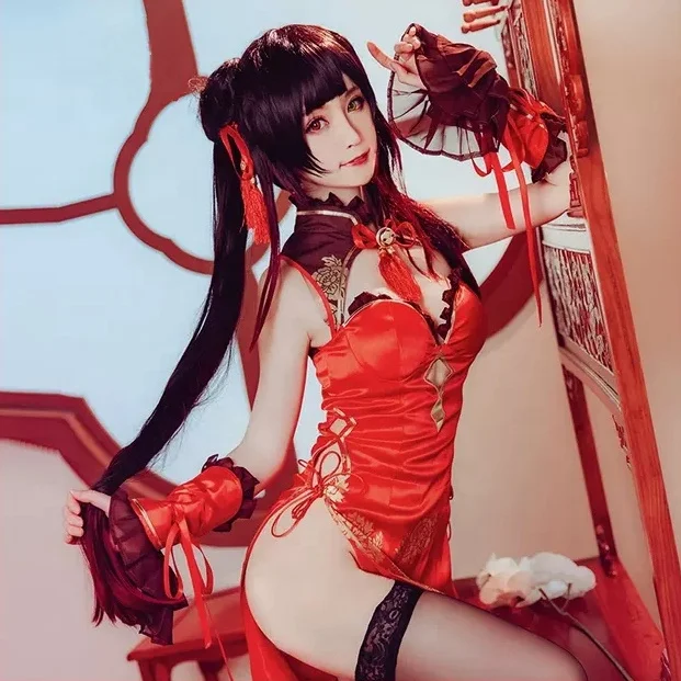 Женский сексуальный костюм токисаки Куруми Чонсам из аниме косплей свидание прямая трансляция