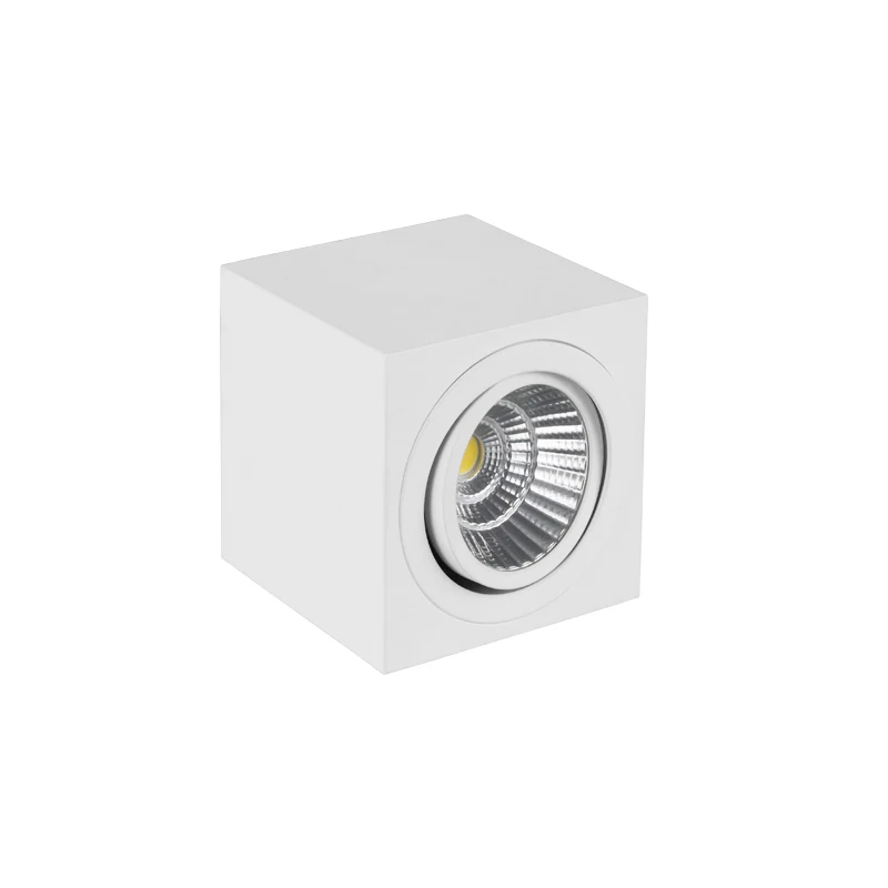 100% aluminum material square surface mounted downlights 7w 9w 80mm diameter with adjustable head