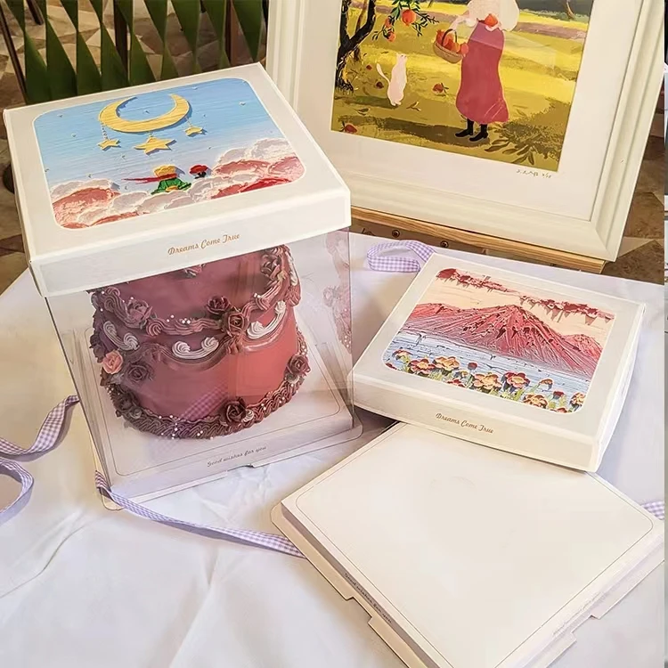 White In Bulk Transparent Plastic Box For Small Round Cake Boxes