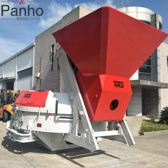 Hot selling 2m3 vertical Teka pan type concrete mixer with skip hoist for mortar and cement