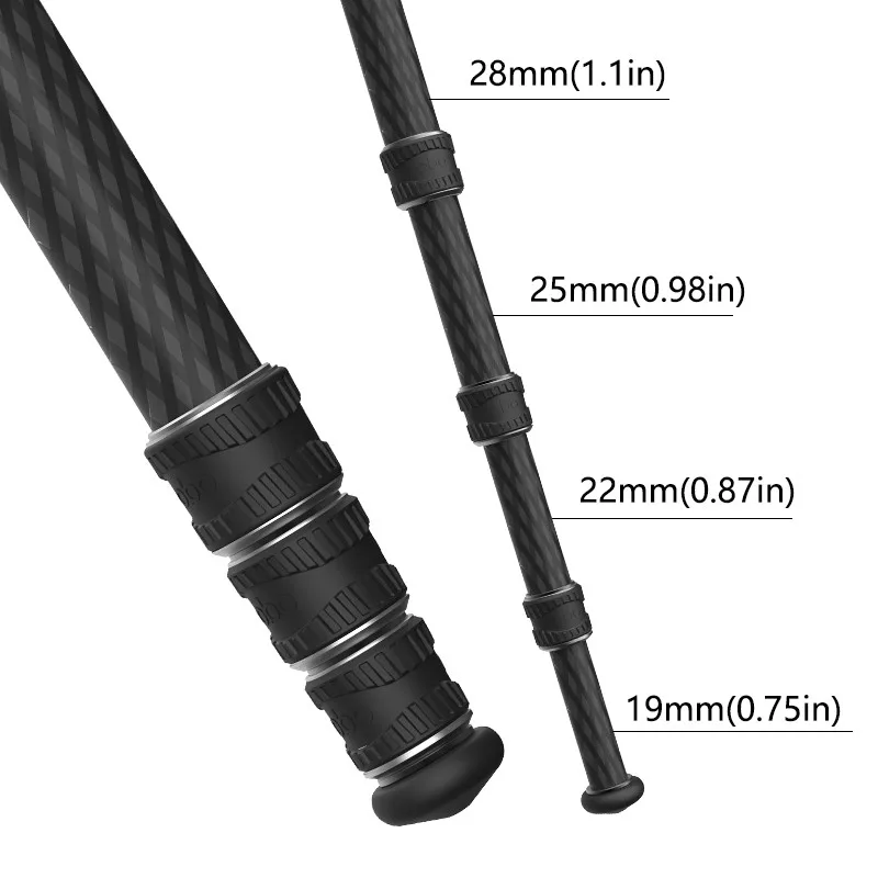 OBO 1.2kg Photography Portable Tactical Tripod Carbon Fiber Professional Camera Tripod with Quick Locking System