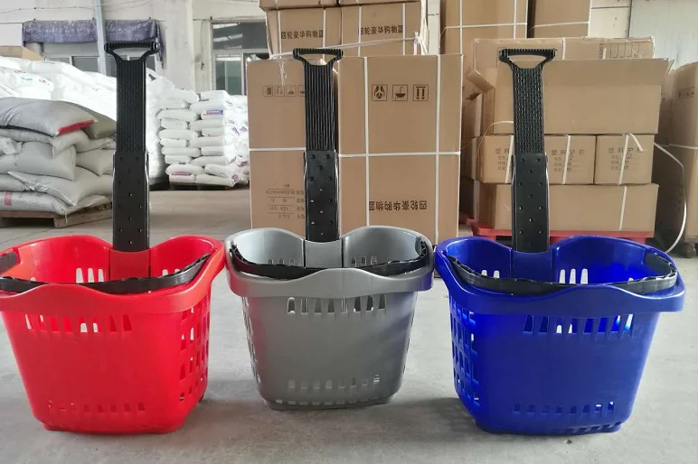 Hand Basket Inner Handle  28L/20L Common Shopping Equipment Supermarket Plastic Hand Basket