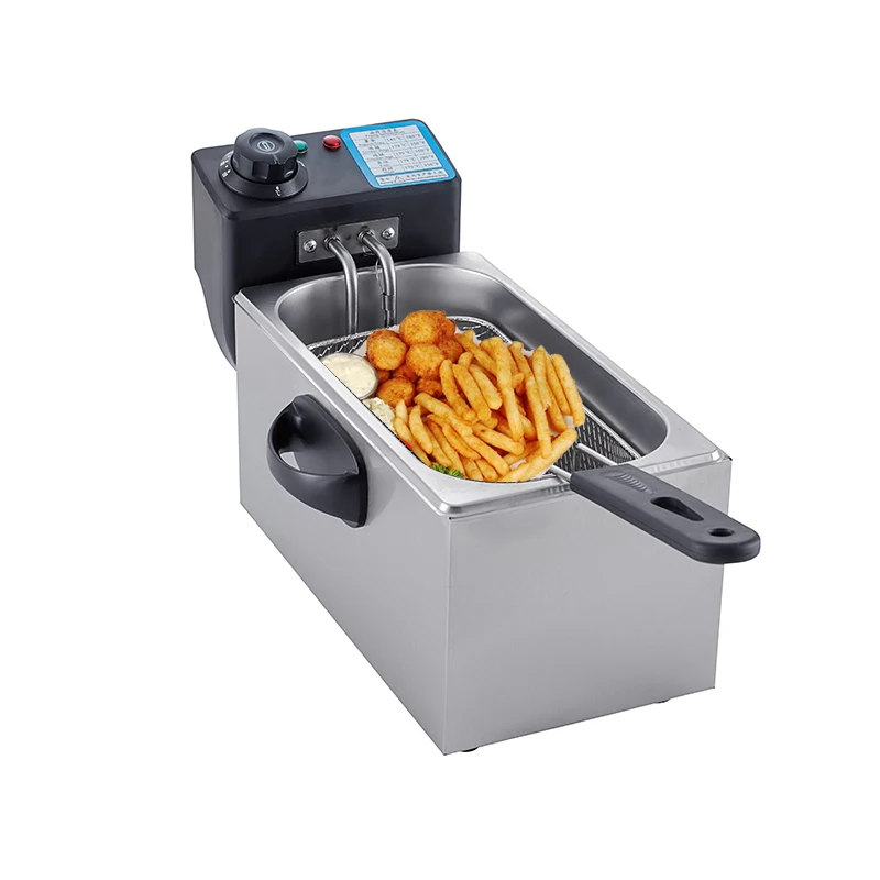 Small Compact Food 5Litres Rectangular Potato Chips Potato Deep Fryer Machine Commercial With Door Handle