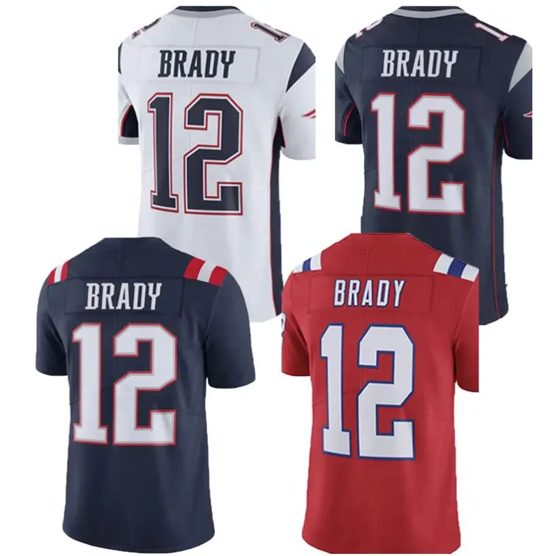 Hot Selling Embroidery Custom 12 Tom Brady American Football Jersey Cheap
