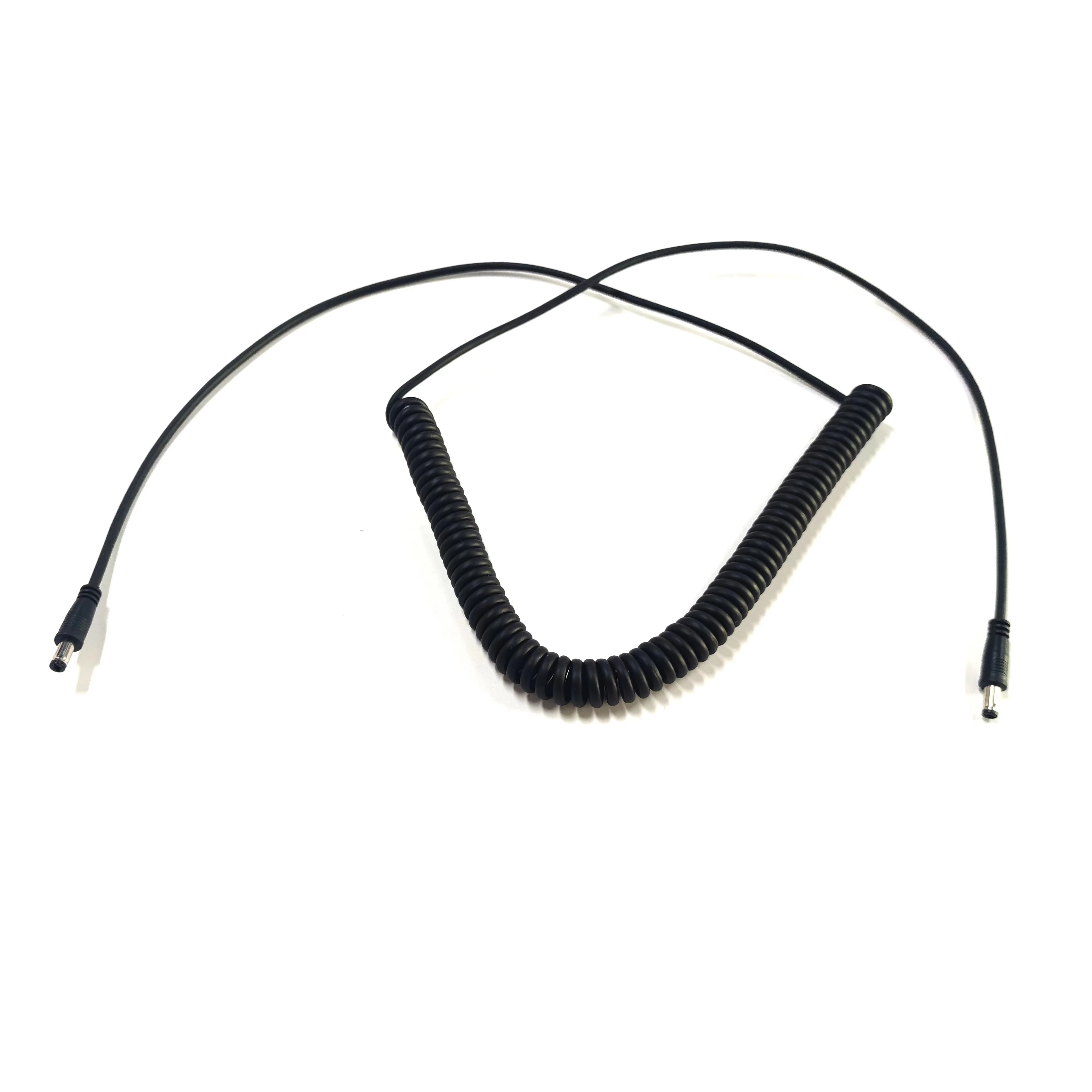 24AWG Retractable Coiled Power Supply Cord Curly Cords Spiral Extension Cord with dc5521 connector