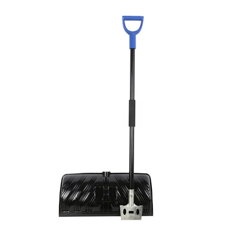 Heavy duty winter shovel 2-in-1 snow pusher and steel ice chopper