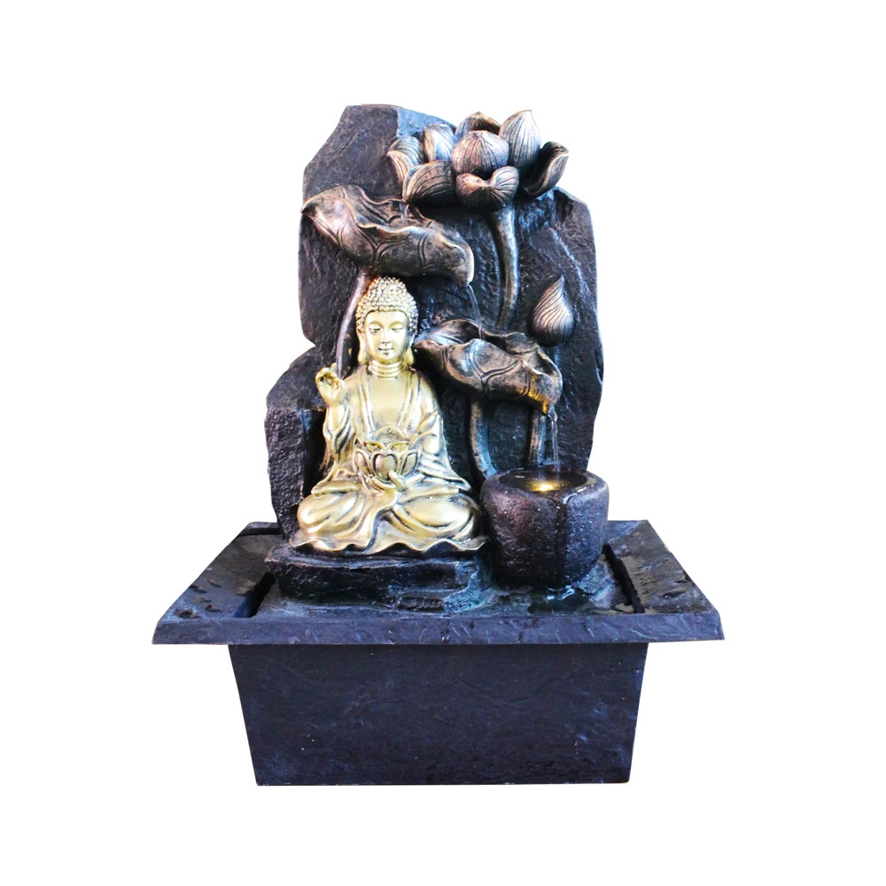 Fengshui Table Fountain Top Water Resin Buddha Fountain Water Indoor For Decor