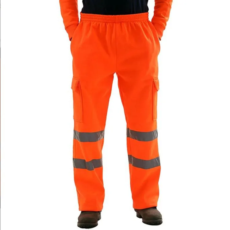 Safety Work Trousers Multi Pockets Work Pants Men Reflective Hi Vis Workwear Trousers High Quality Customized Cargo Trouser