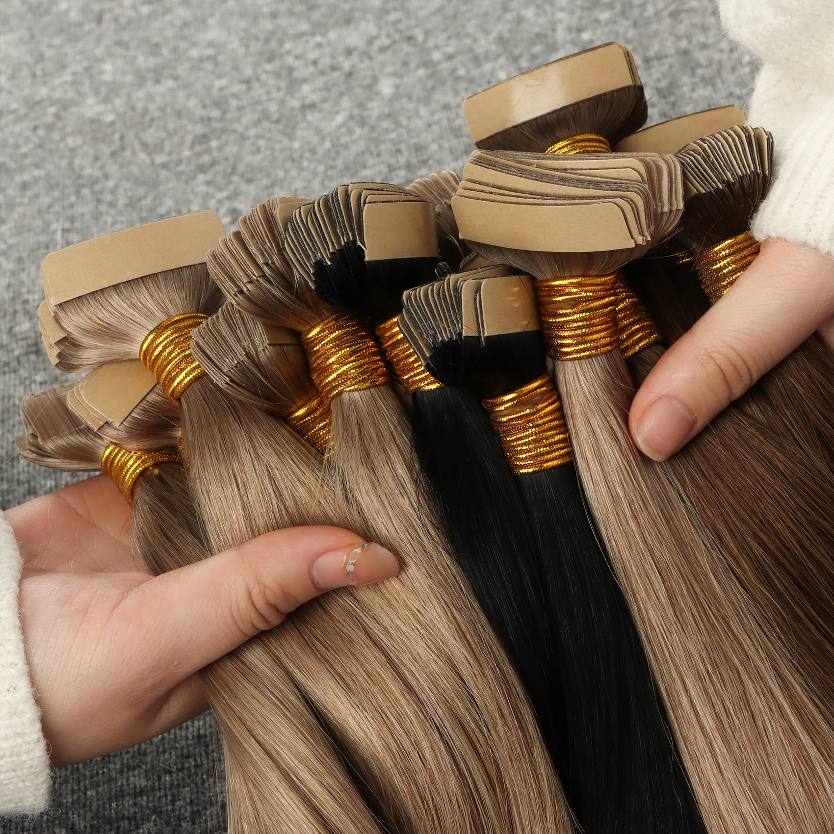 Raw Tape Ins Hair Extensions Double Drawn Russian Virgin Remy Tape In Hair Extensions 100human hair