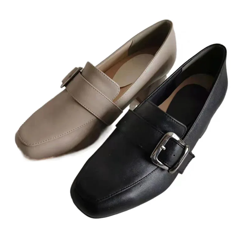 Удобные офисные туфли из натуральной кожи, Женская нескользящая подошва, одна обувь