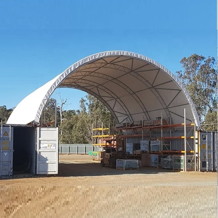 Double Truss Storage Shelter Outdoor Canopy Tent Dome Steel Frame Tent Container Tent