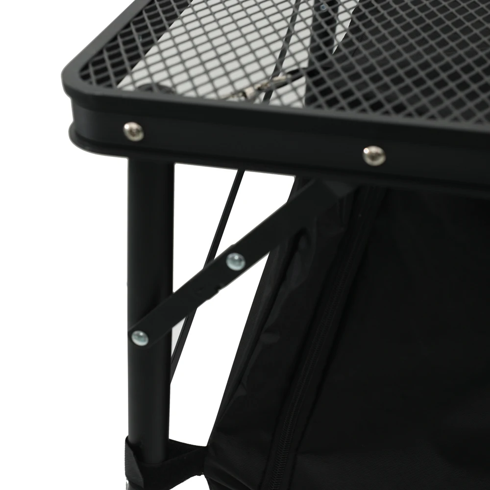 iron mesh table top camping mini aluminium portable table top folding camping kitchen cabinet