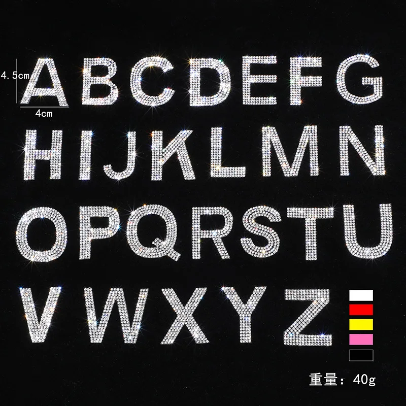 Wholesale 26 Alphabet Clear Rhinestone Mesh Trim Hotfix Crystal Fabric Sheet Strass Ribbon Applique Bag Crafts