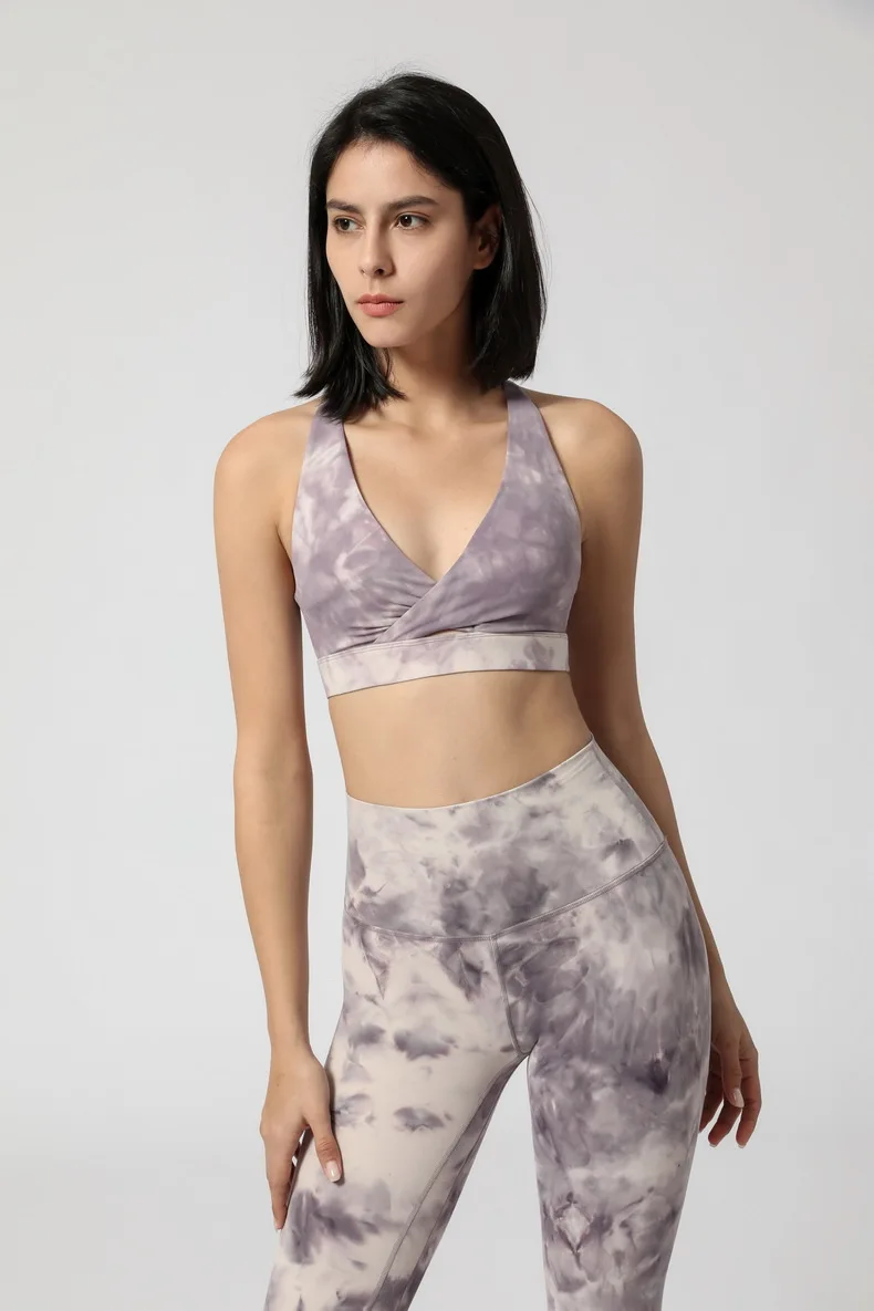 Nylon Spandex Cross Back Custom Digital Printing High Impact High Support Shirts Tops Workouts Women Sports Bra