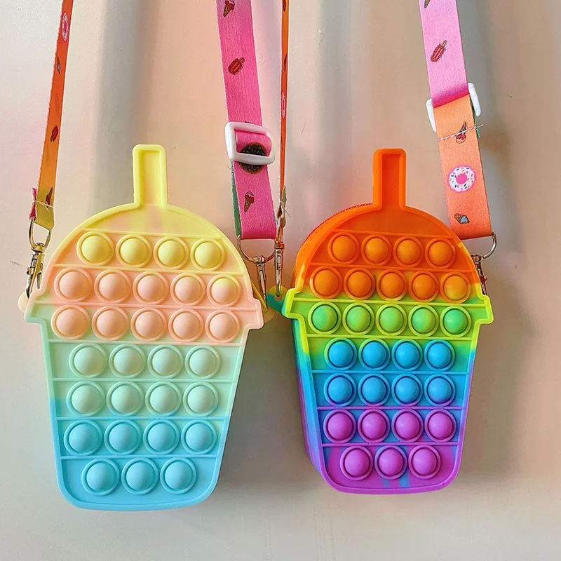 Mini Unicorn Push Pop bag Popper Bubbles Popping bag Toy Push Bubble Sensory Stress Relief Poppet Purse