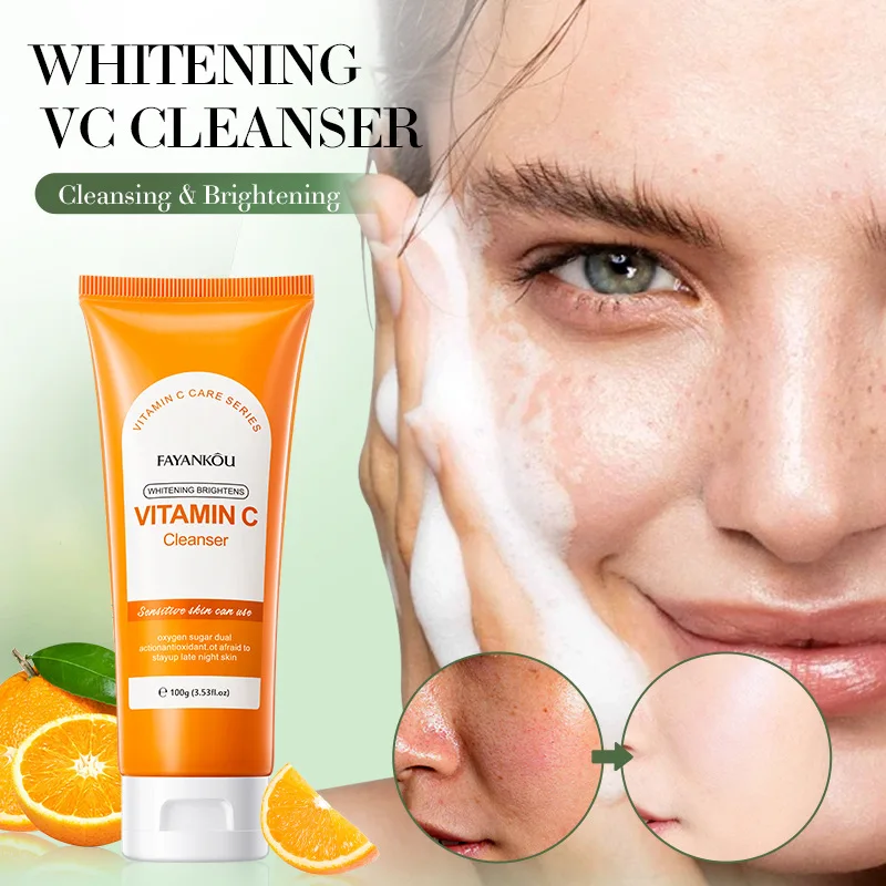 Orange Fruit Extract Face Wash Facial Cleanser Deep Cleansing Pore Cleaner Moisturizing Nourishing Vitamin C Face Cleanser