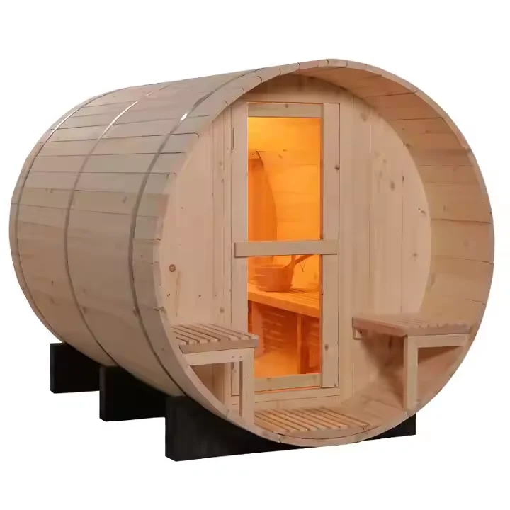 6-8 person sauna outdoor traditional sauna rooms cheapest price dry steam stove barrel wood sauna for sale