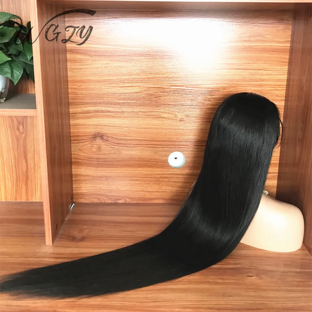 30 Inch Straight Full Swiss Hd Lace Frontal Wig Raw 100% Cambodian Virgin Remy Cuticle Aligned Human Hair Wig For Black Women