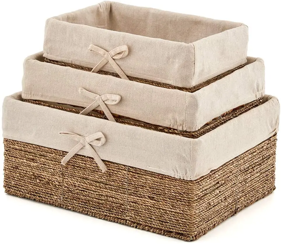 Индивидуальная Экологически чистая тканая подкладка под полку, корзина для хранения морских водорослей