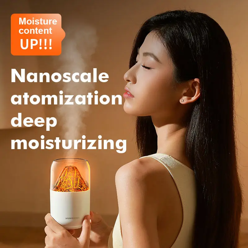 Desktop USB 250ml Fire Diffuser Portable Essential Oil Mini Flame Humidifier Diffuser Household Flame Aroma Diffuser