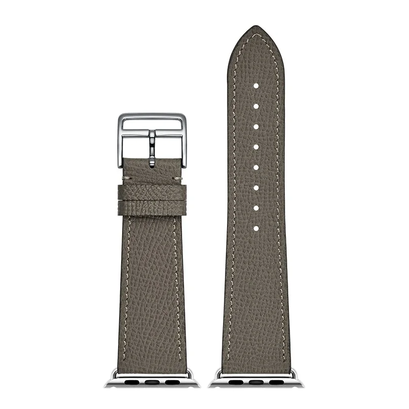 Lychee Grain Cowhide Epson/Epsom Genuine Leather Watch Straps Logo Custom French Leather