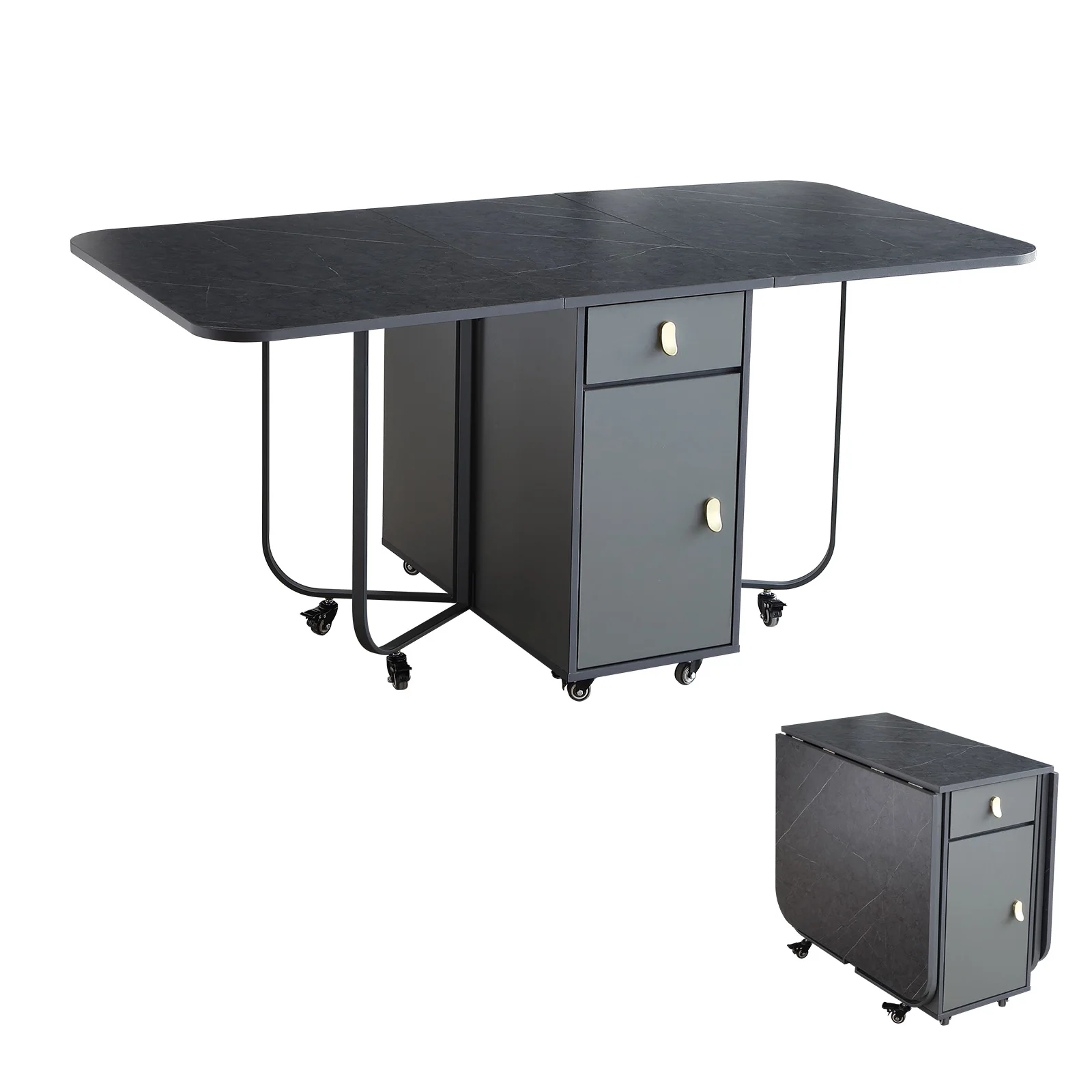 Factory Direct Sales Supply Nordic Fashion Slate Desktop Foldable Design Heat-Resistant Rock Flat Dining Table