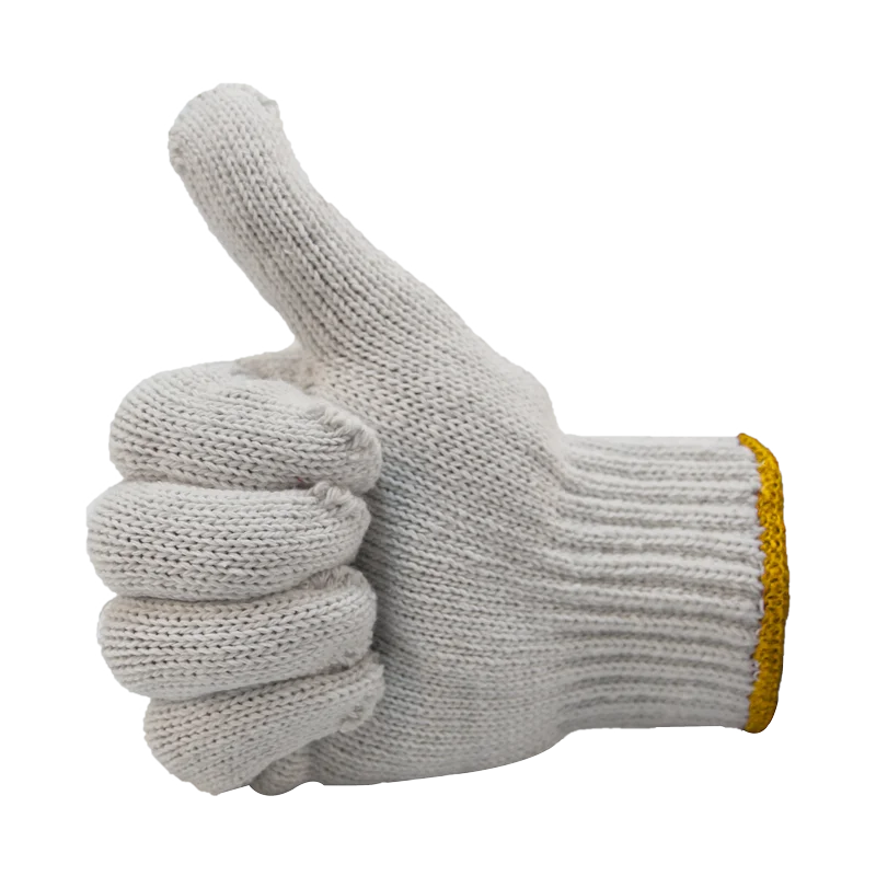 Good price with White cotton woven safty gloves commonly used in industrial work
