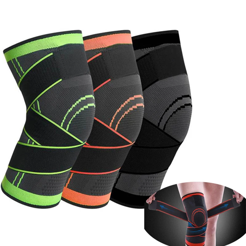 Sports Fitness Knee Pads Support Bandage Braces Elastic Nylon Sport Compression Sleeve for Basketball Brace  Protector