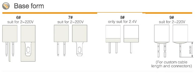 Toowei ip67 waterproof 220v 20mA red 06mm led metal signal indicator pilot dash light with wire CE FCC RoHS