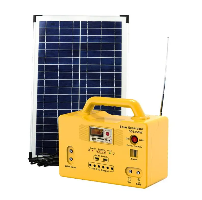 Mini Outdoor Camping 20W 50W solar panel 20AH lead acid battery 1000W load power portable power station solar  20000mah 50000mah