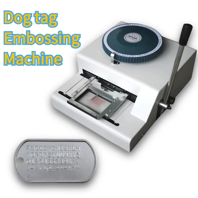 Stainless Steel Dog Tag Name Tag Identity Card Manual Operated Embossing Machine 52 Character Tag Embosser