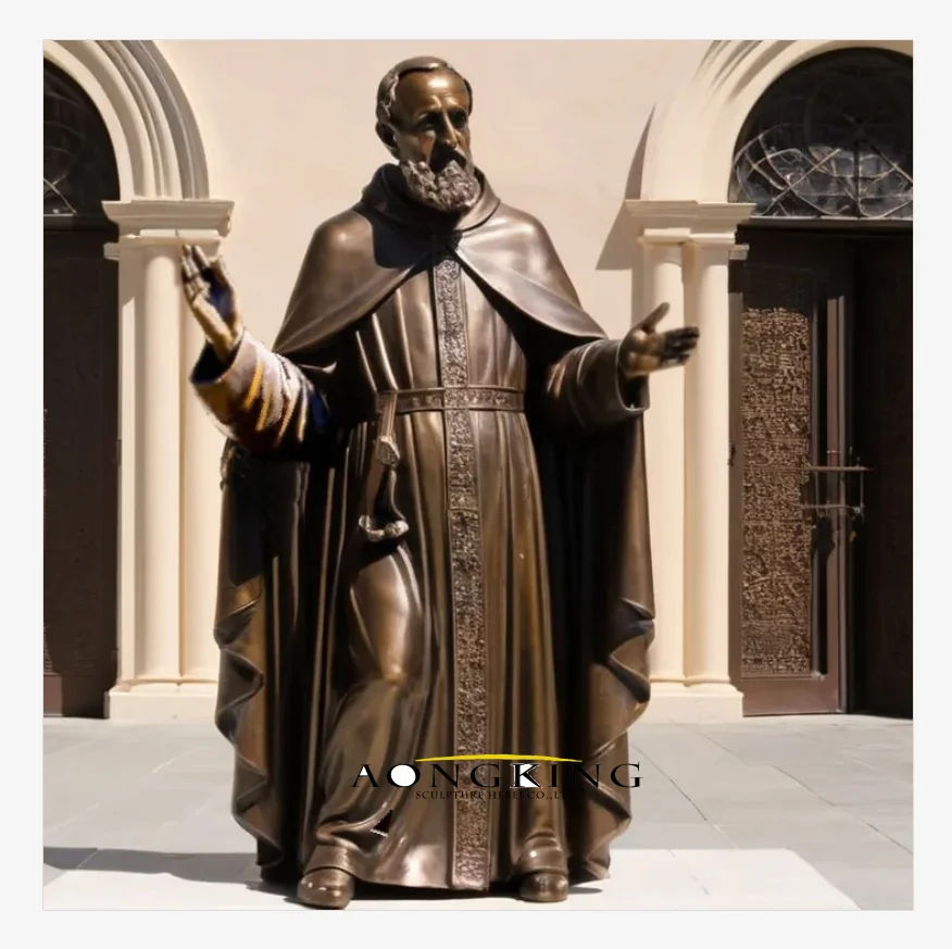 Religious Sculpture Bronze Saint Catherine of Siena  Life size Saint Saint Catherine of Siena Bronze Statue for church